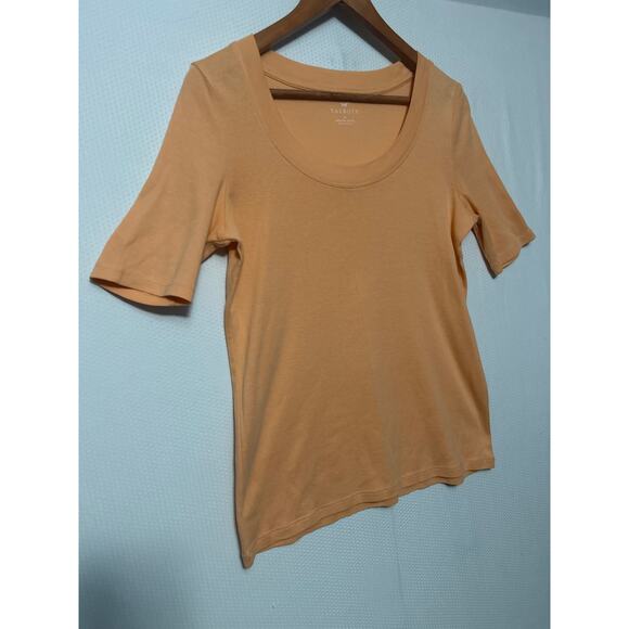 Talbots Pima Cotton Scoop Neck Tee Shirt Women’s Medium Orange Short Sleeve - Picture 4 of 8